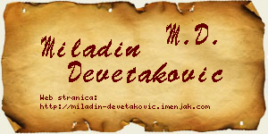 Miladin Devetaković vizit kartica